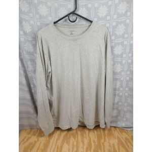 Lands' End T-Shirt Men's‎ Size XL Gray Long Sleeve Casual T-shirt Solid Color